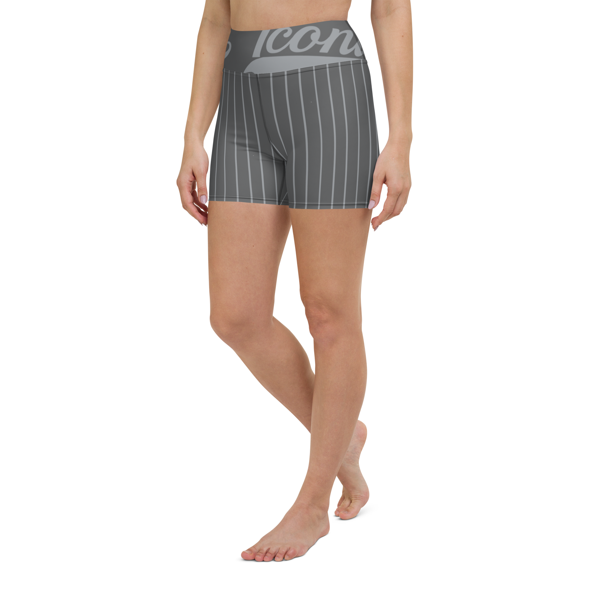 ROYAL Team Iconic. Athletix Yoga Shorts Pinstripe 50 Shades Deep Dusk and Cool Grey