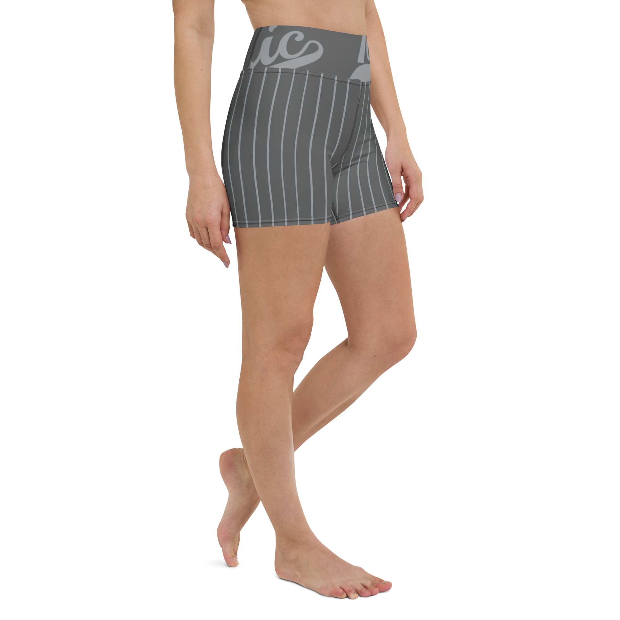ROYAL Team Iconic. Athletix Yoga Shorts Pinstripe 50 Shades Deep Dusk and Cool Grey