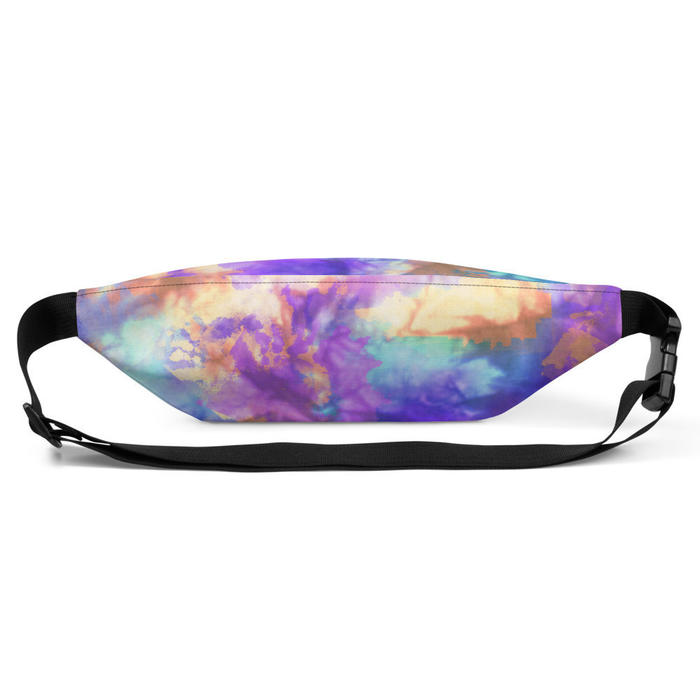 DRIP or DYE | Custom Crackle Ice Tye Dye Acid Wash Teal Purple Cloud Custom Fanny Pack UNISEX Crossbody