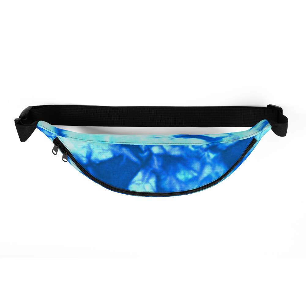 DRIP or DYE | Custom Crackle Ice Tye Dye Acid Wash Teal Water Custom Fanny Pack UNISEX Crossbody