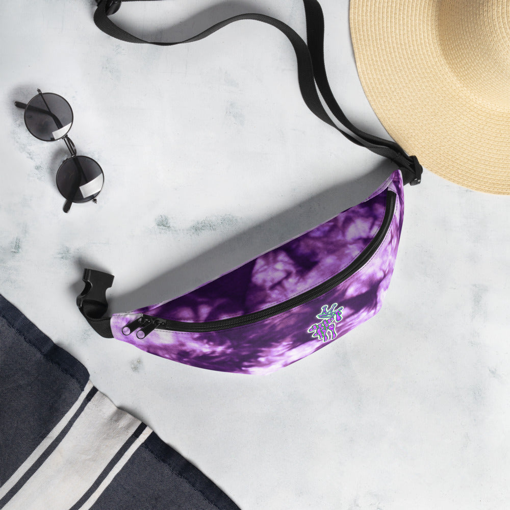 DRIP or DYE | Custom Crackle Ice Tye Dye Acid Wash Indigo Ink Custom Fanny Pack UNISEX Crossbody