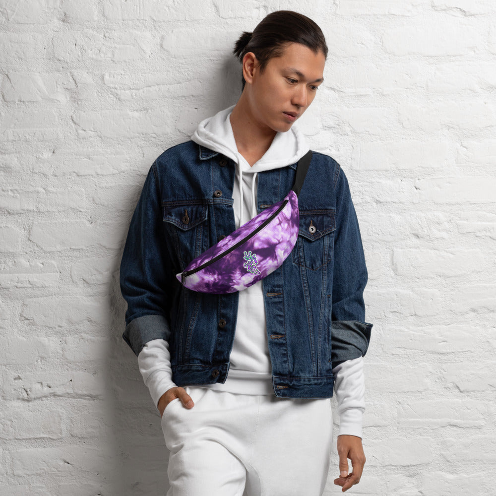 DRIP or DYE | Custom Crackle Ice Tye Dye Acid Wash Indigo Ink Custom Fanny Pack UNISEX Crossbody