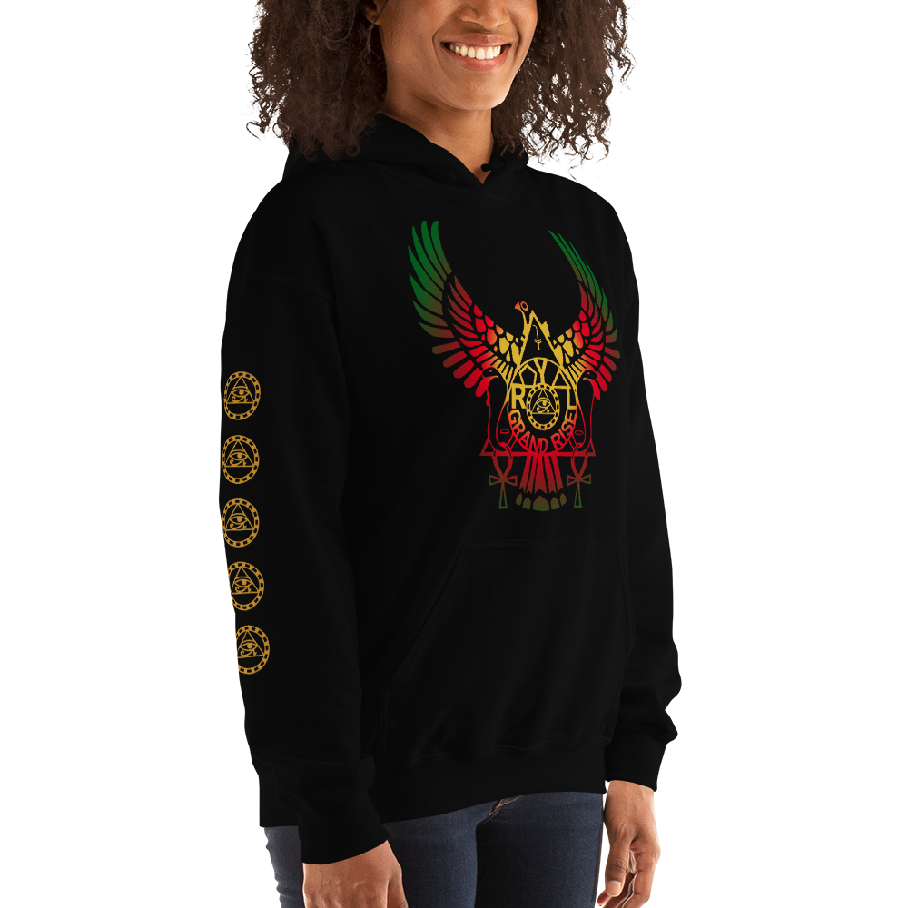 ROYAL. | RA PARTY | GRAND RISING Unisex Hoodie Nubian Flag And Gradient Varieties