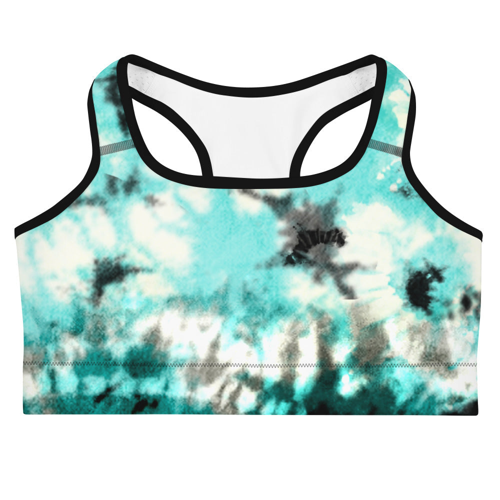 CRXWN | Drip Or Dye Max 90 Recraft Hyper Tourquoise HER Collection Tye Dye Custom Sports Bra