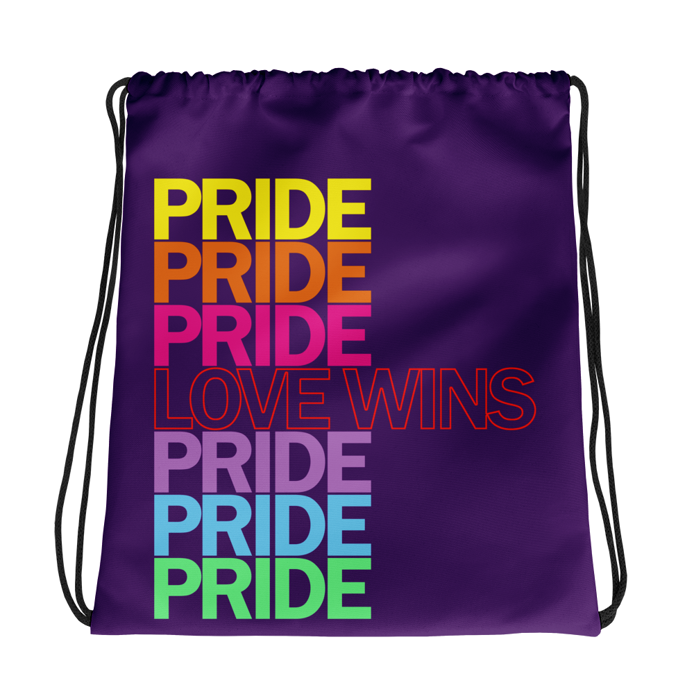 PRIDE Rainbow LOVE WINS Lgbtqia Drawstring Bag