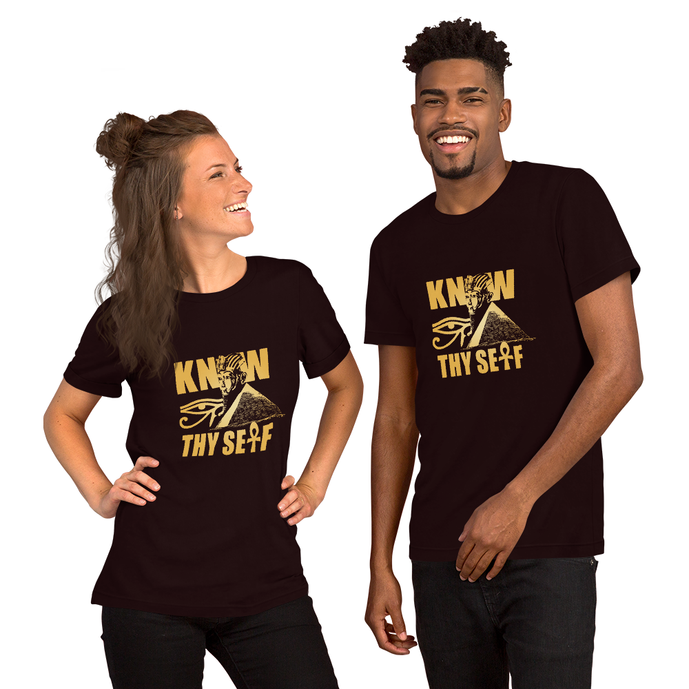 ROYAL. | Urban Resort | KNOW THYSELF UNISEX TEES oxblood maroon blk/ royal blue (2 VARIETIES)