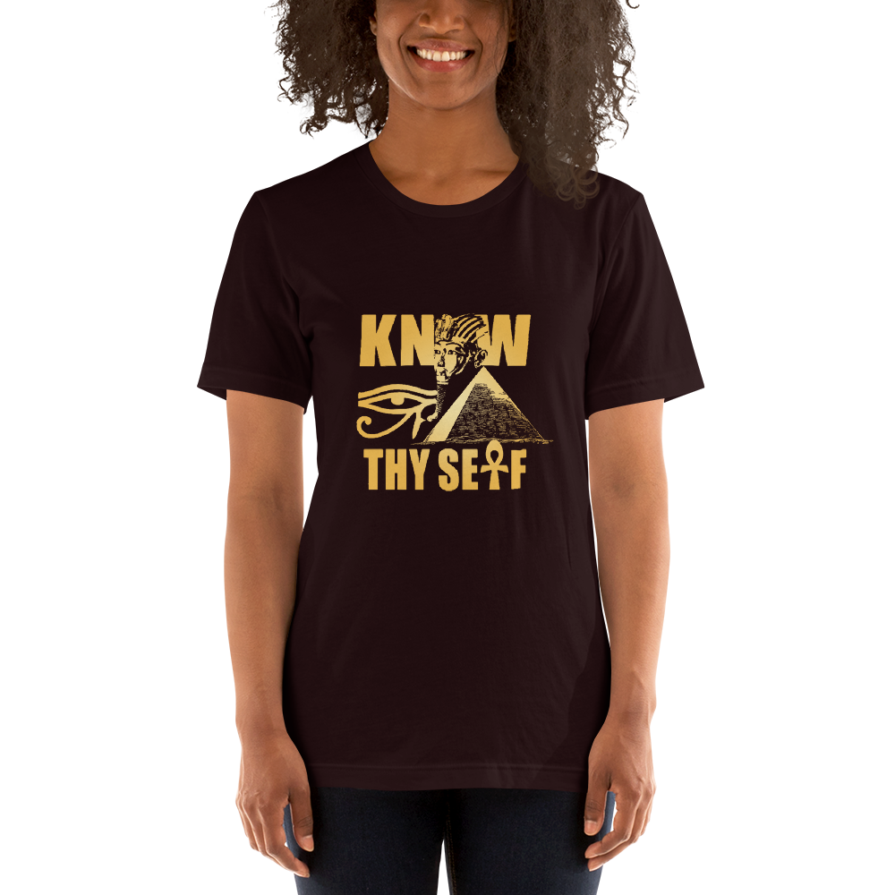 ROYAL. | Urban Resort | KNOW THYSELF UNISEX TEES oxblood maroon blk/ royal blue (2 VARIETIES)