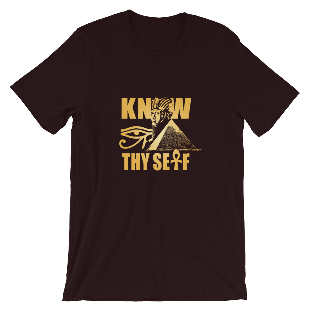 ROYAL. | Urban Resort | KNOW THYSELF UNISEX TEES oxblood maroon blk/ royal blue (2 VARIETIES)