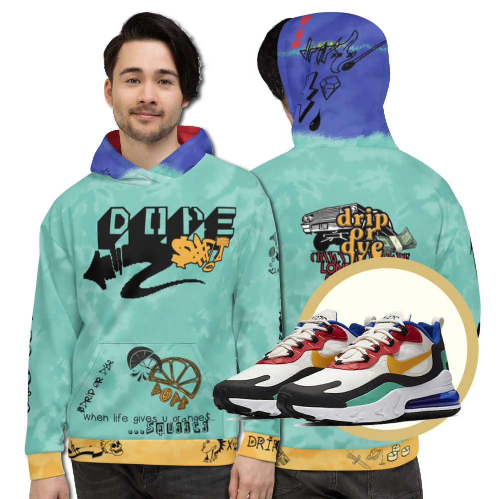 CRXWN | Drip or Dye Max 270 React Bauhaus Acid Wash UNISEX Hoodie