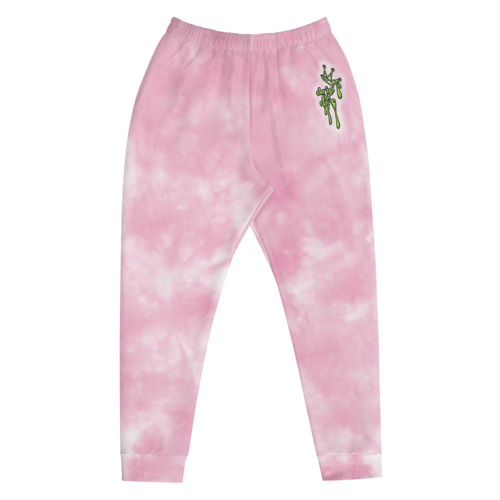 CRXWN | Drip or Dye Miami Nights Pink Foam Ice Dye UNISEX Joggers Hearts Around the World Live Love Laugh