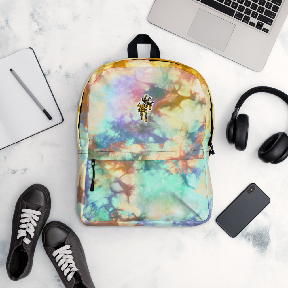 DRIP OR DYE | Cosmic Crush Ice Krackle Crystal Color Cloud Teal Autumn Tie Dye Lite Backpack