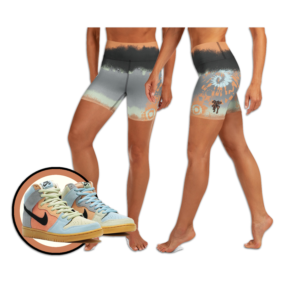 CRXWN | Drip Or Dye SB High Spectrum Easter Ombre Tye Dye Yoga Shorts Venice Beach VIbez