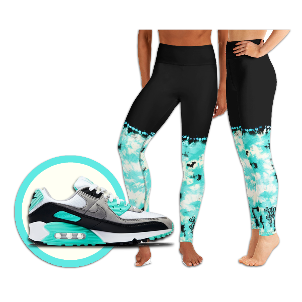 CRXWN | Drip Or Dye Max 90 Recraft Hyper Tourquoise HER Collection Tye Dye Yoga Leggings