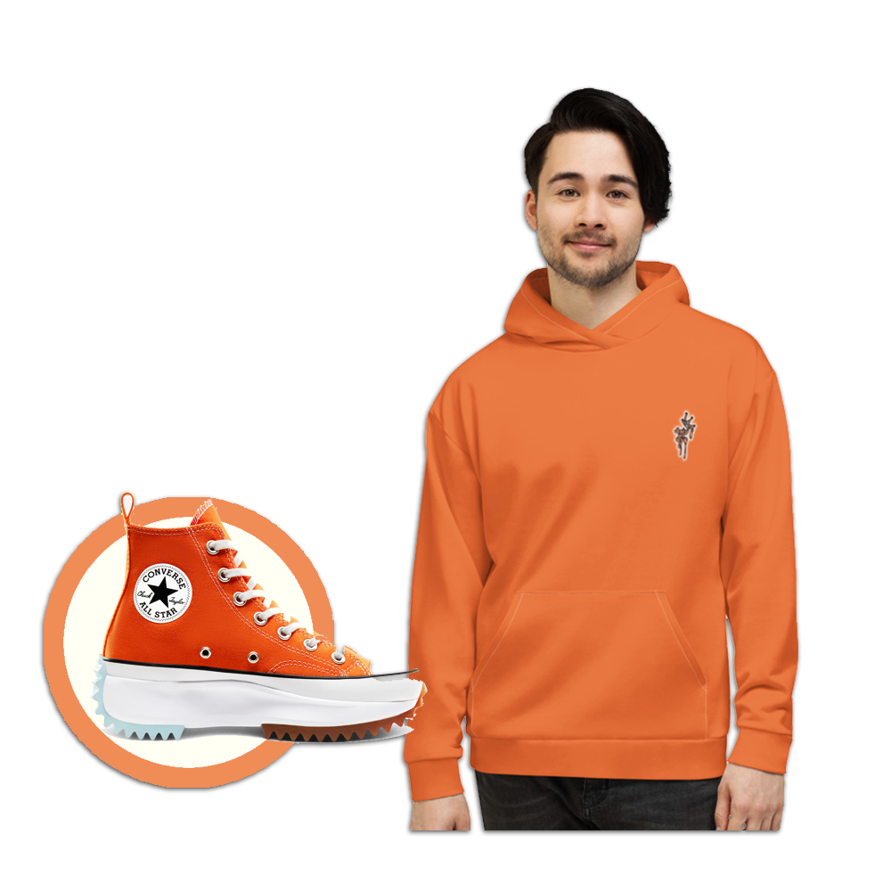 CRXWN | Drip or Dye Sunblocked Run Star Hike Orange Soda Solid UNISEX Hoodie