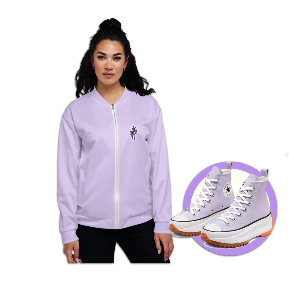 CRXWN | Drip or Dye Sunblocked Run Star Hike Pastel Purple Solid UNISEX Bomber Jacket