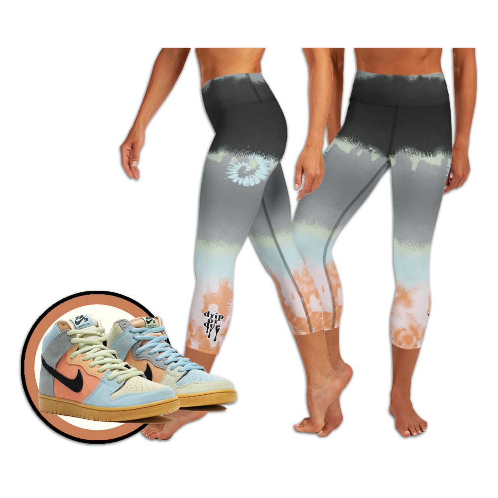 CRXWN | Drip Or Dye SB High Spectrum Easter Ombre Tye Dye Yoga Capri Leggings Venice Beach Vibez