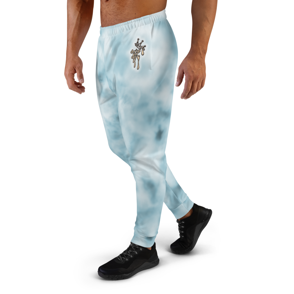 CRXWN | Drip or Dye Ice Blue Sky Linen Ice Dye UNISEX Jogger Hearts Around the World Live Love Laugh
