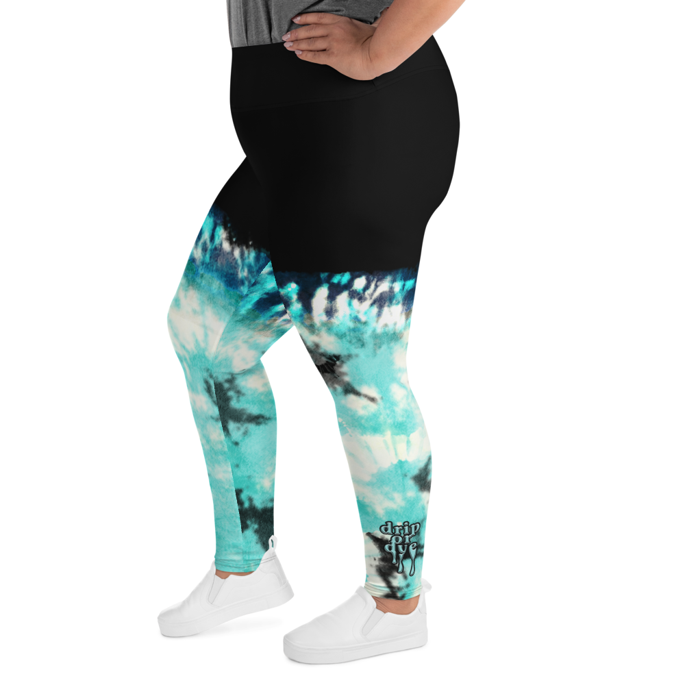 CRXWN | Drip Or Dye Max 90 Recraft Hyper Tourquoise HER Collection Tye Dye Plus Size Yoga Leggings
