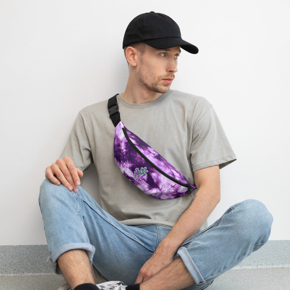 DRIP or DYE | Custom Crackle Ice Tye Dye Acid Wash Indigo Ink Custom Fanny Pack UNISEX Crossbody
