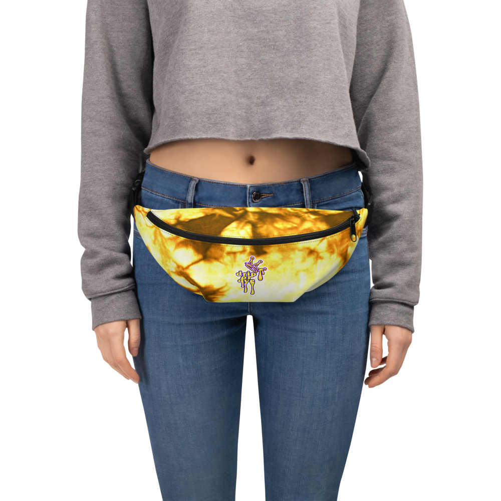 DRIP or DYE | Custom Crackle Ice Tye Dye Acid Wash Sunshine In Trees Custom Fanny Pack UNISEX Crossbody