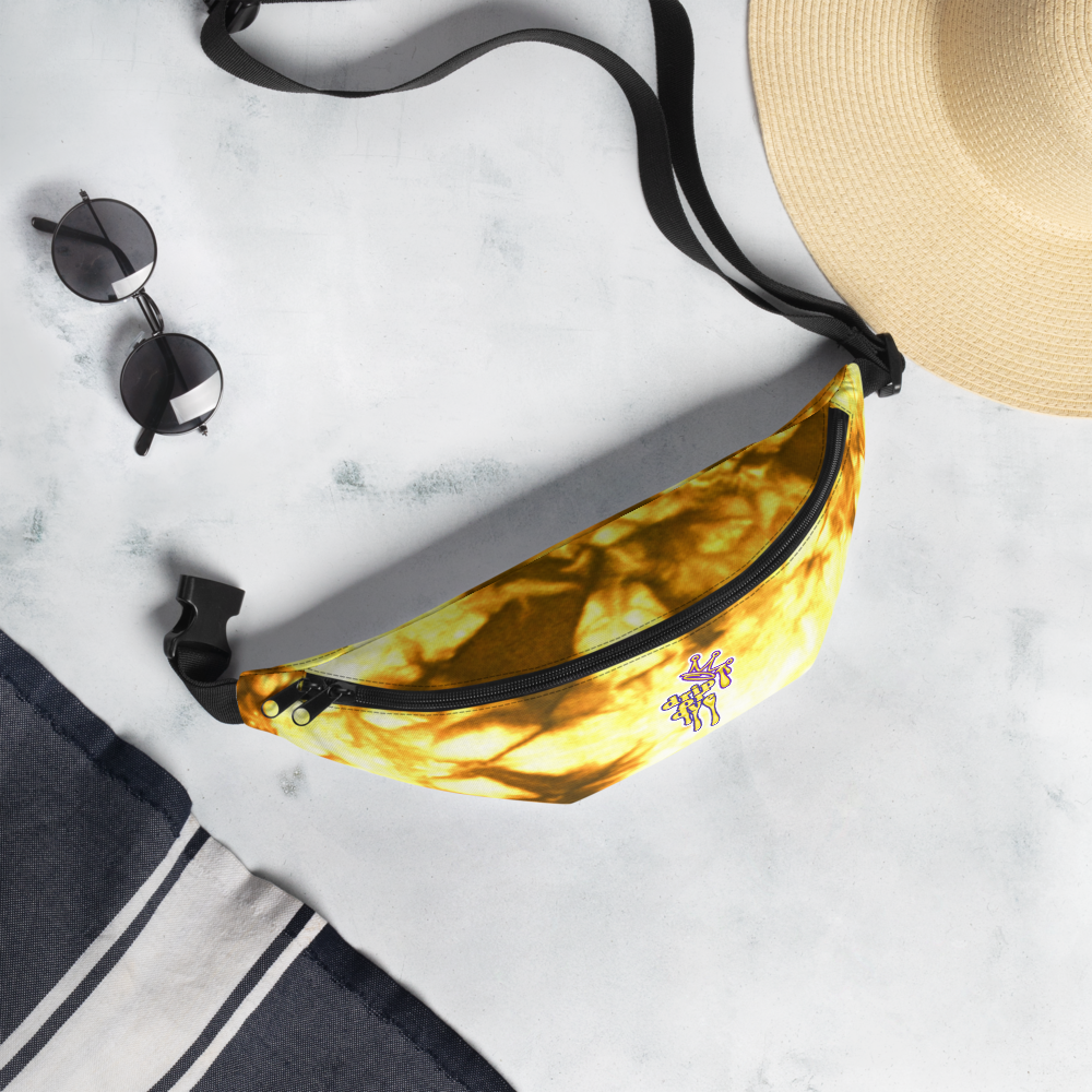DRIP or DYE | Custom Crackle Ice Tye Dye Acid Wash Sunshine In Trees Custom Fanny Pack UNISEX Crossbody