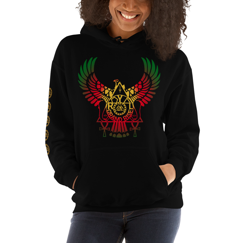 ROYAL. | RA PARTY | GRAND RISING Unisex Hoodie Nubian Flag And Gradient Varieties