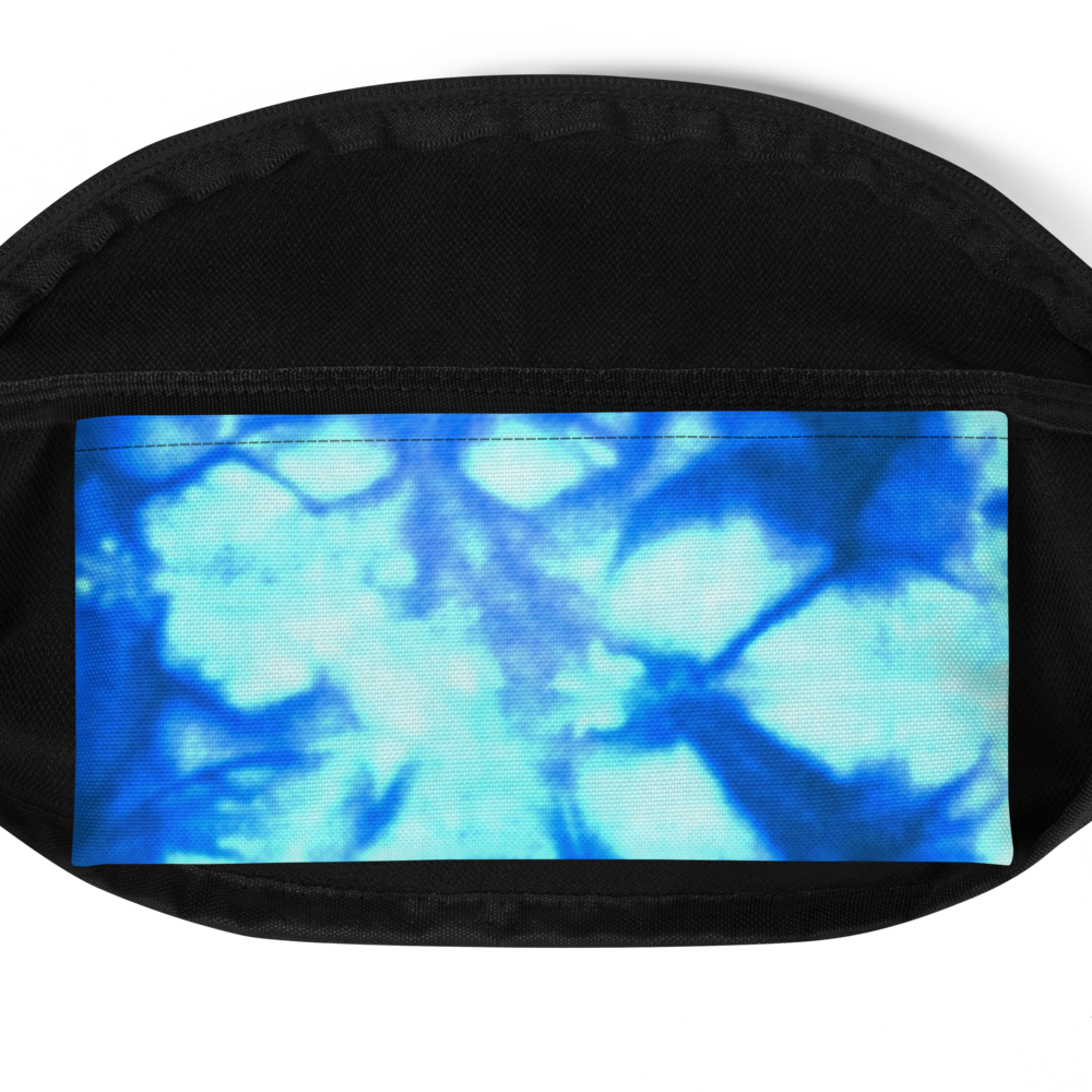 DRIP or DYE | Custom Crackle Ice Tye Dye Acid Wash Teal Water Custom Fanny Pack UNISEX Crossbody
