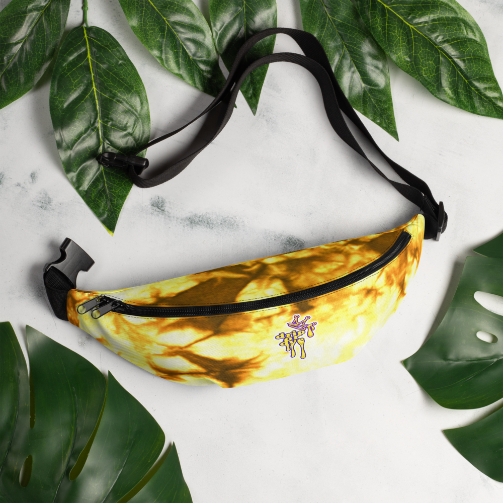 DRIP or DYE | Custom Crackle Ice Tye Dye Acid Wash Sunshine In Trees Custom Fanny Pack UNISEX Crossbody