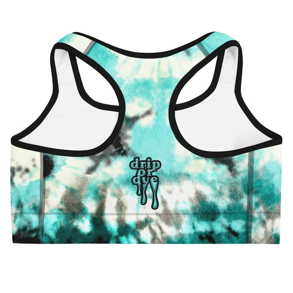 CRXWN | Drip Or Dye Max 90 Recraft Hyper Tourquoise HER Collection Tye Dye Custom Sports Bra