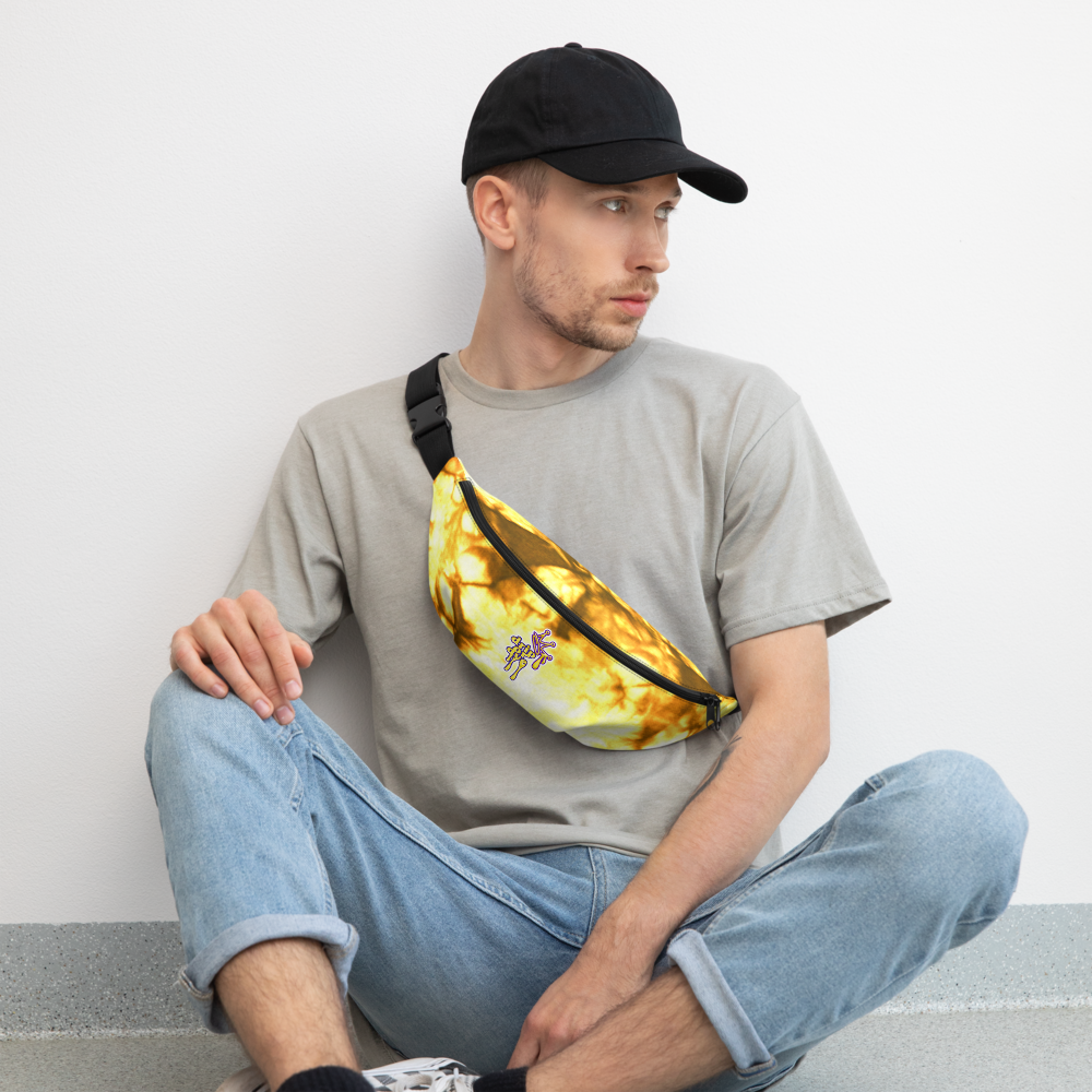 DRIP or DYE | Custom Crackle Ice Tye Dye Acid Wash Sunshine In Trees Custom Fanny Pack UNISEX Crossbody