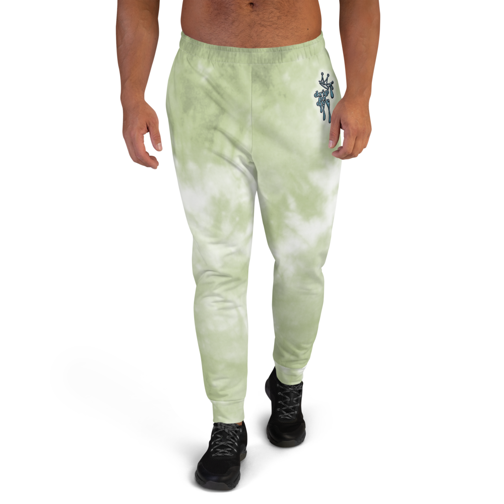 CRXWN | Drip or Dye Moss Green Ice Dye UNISEX Joggers Hearts Around the World Live Love Laugh