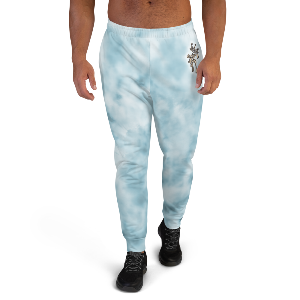 CRXWN | Drip or Dye Ice Blue Sky Linen Ice Dye UNISEX Jogger Hearts Around the World Live Love Laugh