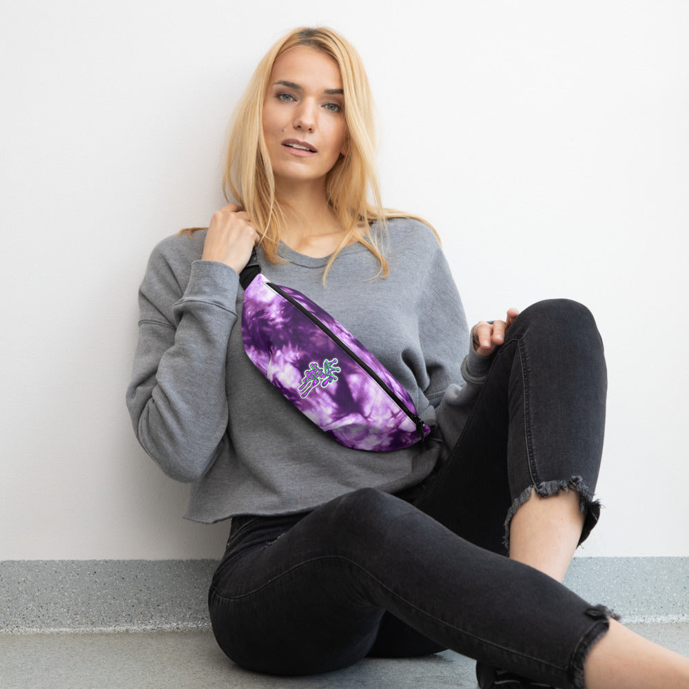 DRIP or DYE | Custom Crackle Ice Tye Dye Acid Wash Indigo Ink Custom Fanny Pack UNISEX Crossbody