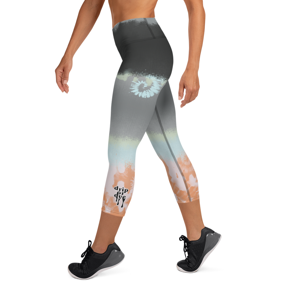 CRXWN | Drip Or Dye SB High Spectrum Easter Ombre Tye Dye Yoga Capri Leggings Venice Beach Vibez