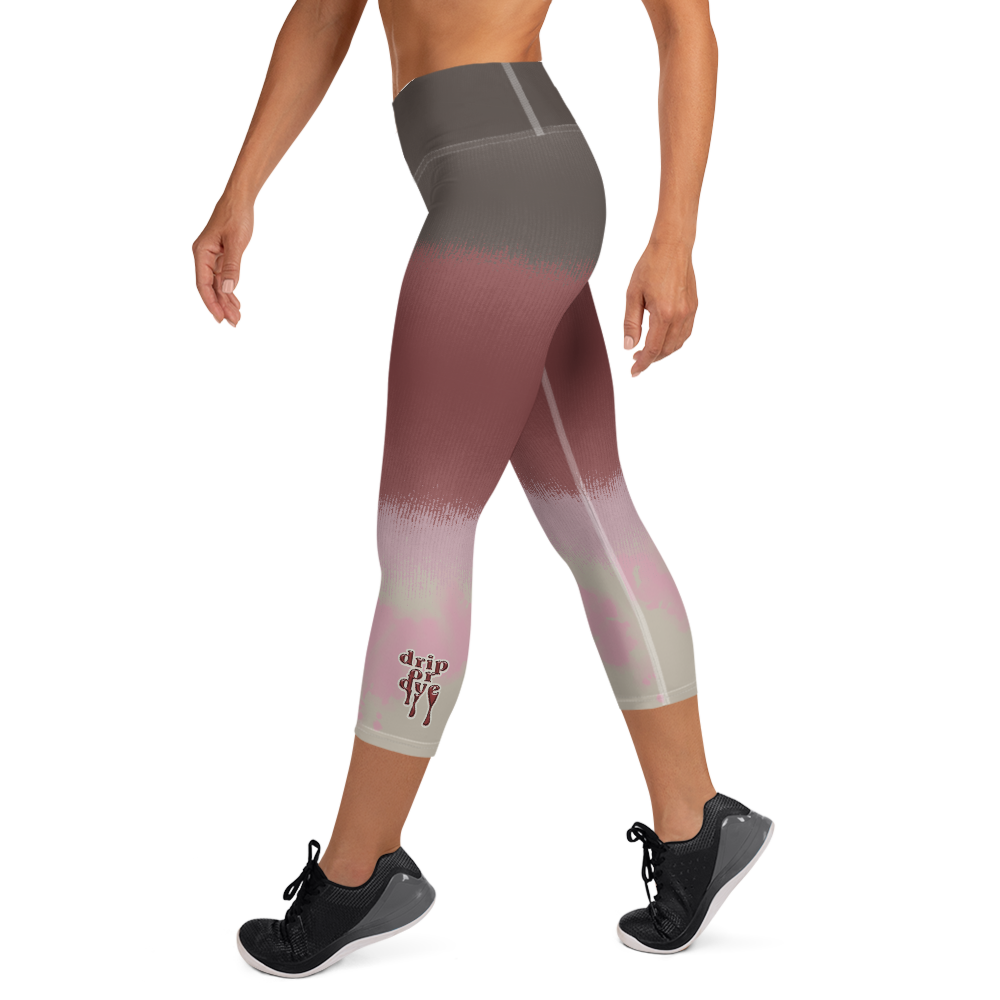 CRXWN | Drip or Dye Max 90 dqm bacon Acid Wash Ice Dye Yoga Capri Leggings
