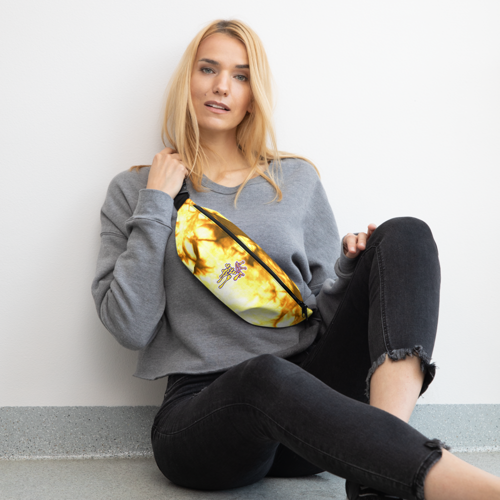 DRIP or DYE | Custom Crackle Ice Tye Dye Acid Wash Sunshine In Trees Custom Fanny Pack UNISEX Crossbody
