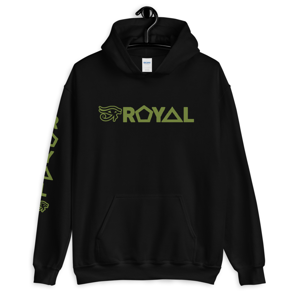 ROYAL. | Urban Resort | RA PARTY ROYAL EMBLEM Unisex Heavy Blend Hoodie OLIVES N MONEY TREES