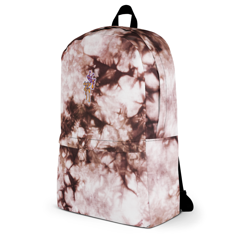 DRIP OR DYE | Cosmic Crush Ice Krackle Crystal Color Cloud Tie Dye Blk N Wh Monochromatic Ink Lite Backpack
