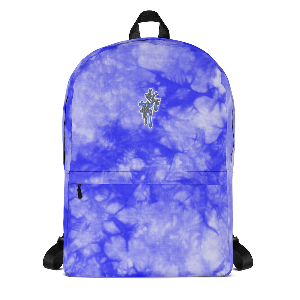 DRIP OR DYE | Cosmic Blue Crush Ice Krackle Crystal Royal Blue Color Cloud Tie Dye Lite Backpack