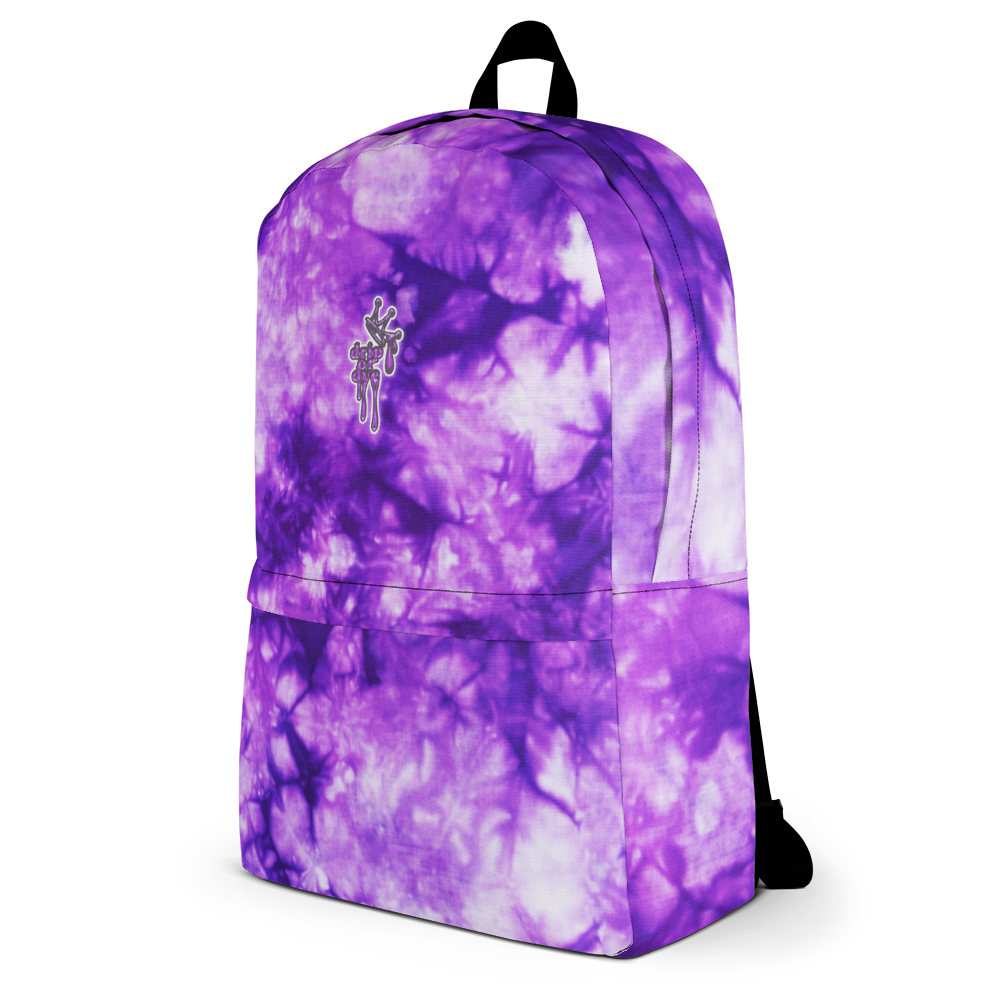 DRIP OR DYE | Cosmic Purple Crush Ice Krackle Crystal Color Cloud Tie Dye Lite Backpack