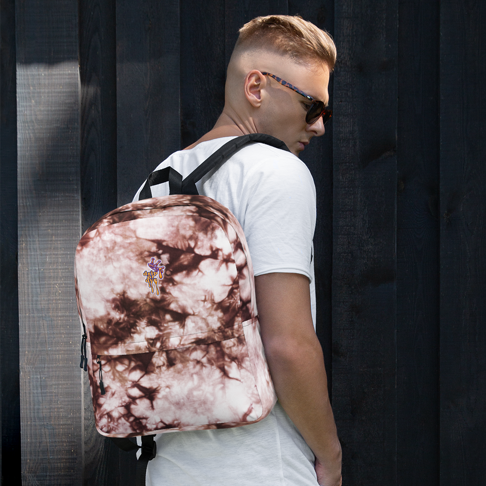 DRIP OR DYE | Cosmic Crush Ice Krackle Crystal Color Cloud Tie Dye Blk N Wh Monochromatic Ink Lite Backpack
