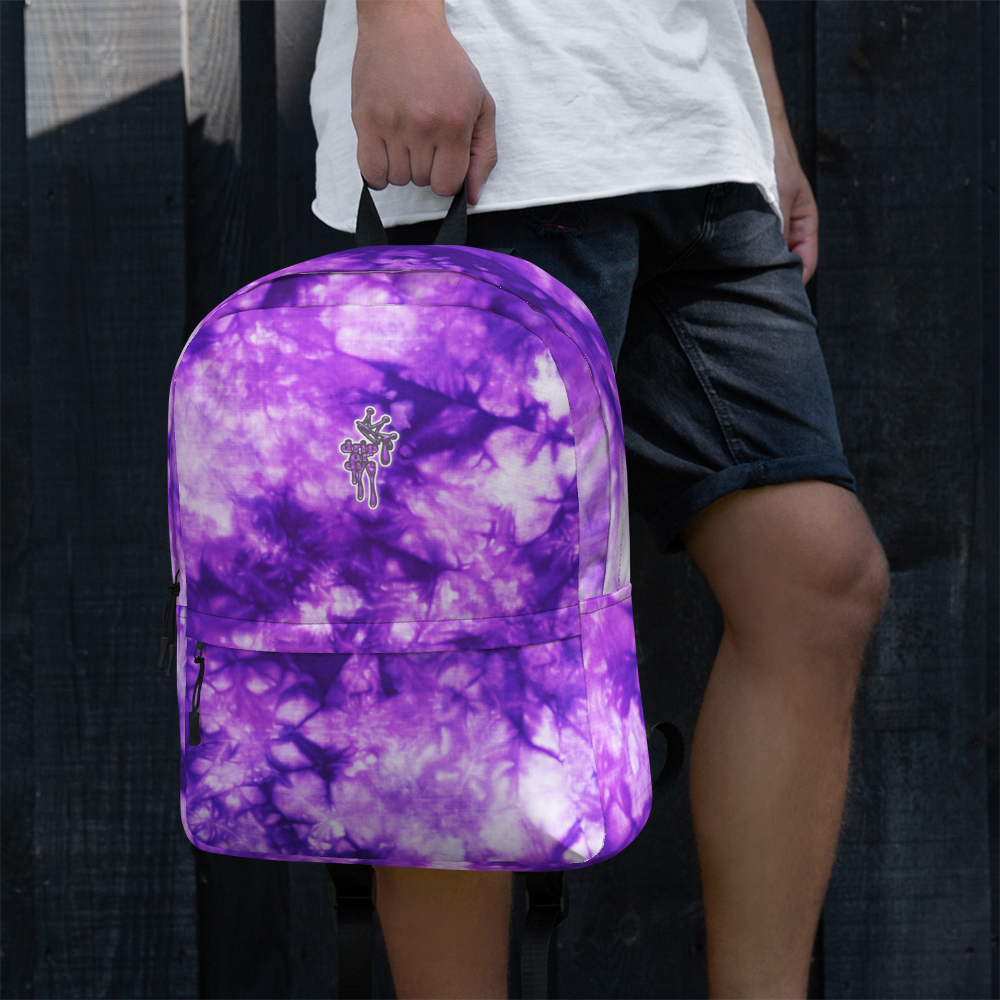 DRIP OR DYE | Cosmic Purple Crush Ice Krackle Crystal Color Cloud Tie Dye Lite Backpack