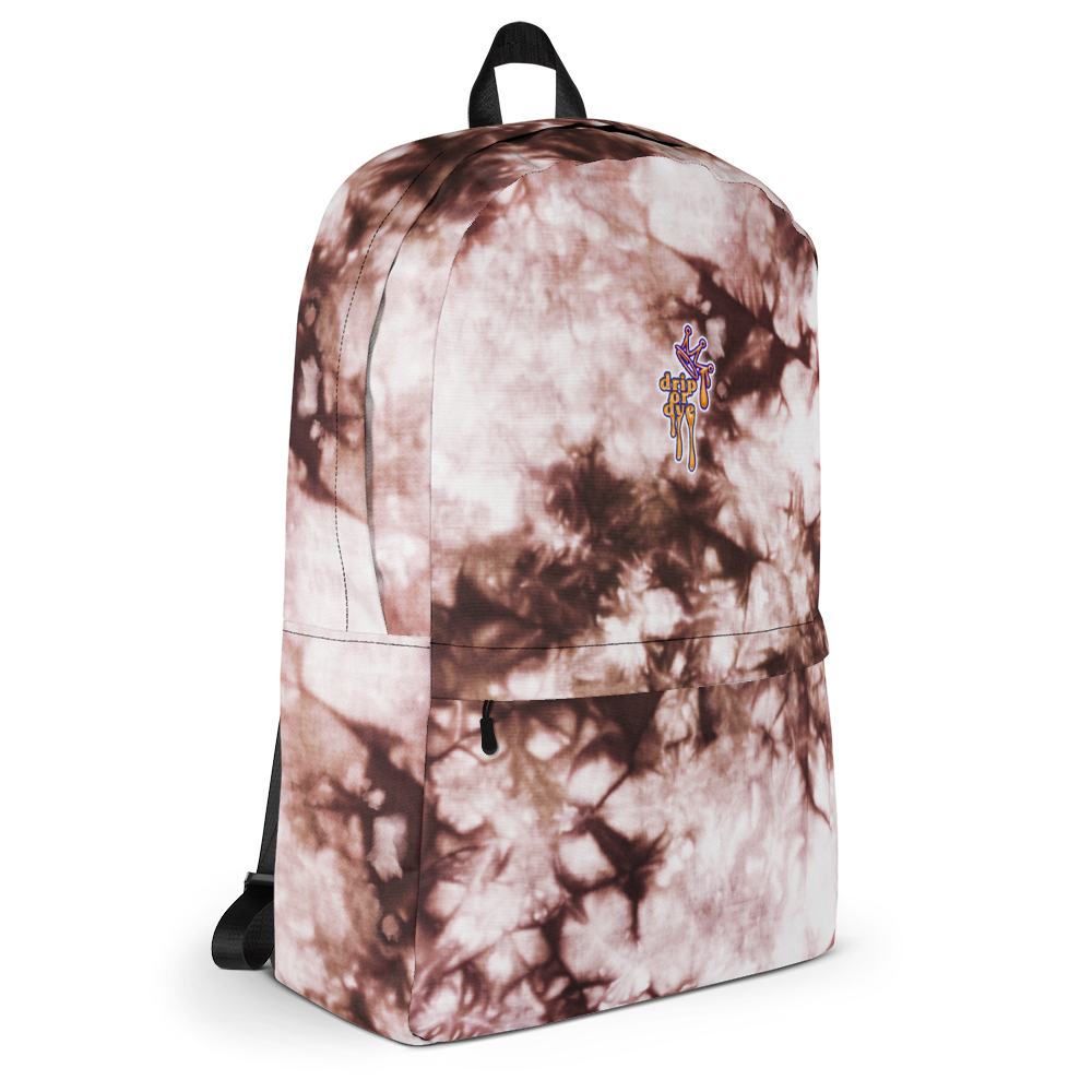 DRIP OR DYE | Cosmic Crush Ice Krackle Crystal Color Cloud Tie Dye Blk N Wh Monochromatic Ink Lite Backpack