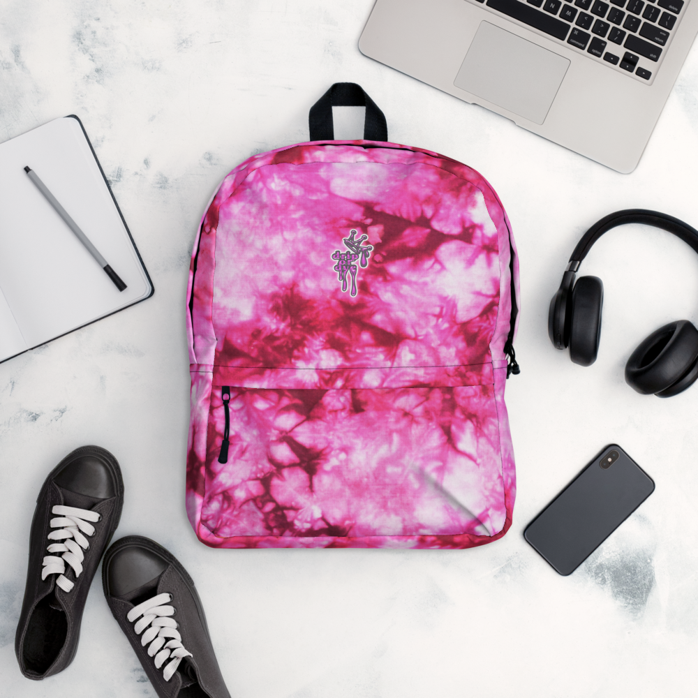 DRIP OR DYE | Cosmic Pynk Crush Ice Krackle Crystal Pink Color Cloud Tie Dye Lite Backpack
