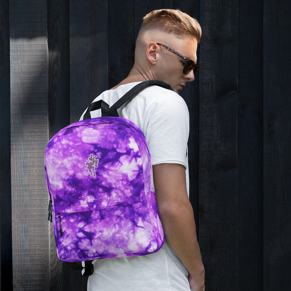 DRIP OR DYE | Cosmic Purple Crush Ice Krackle Crystal Color Cloud Tie Dye Lite Backpack