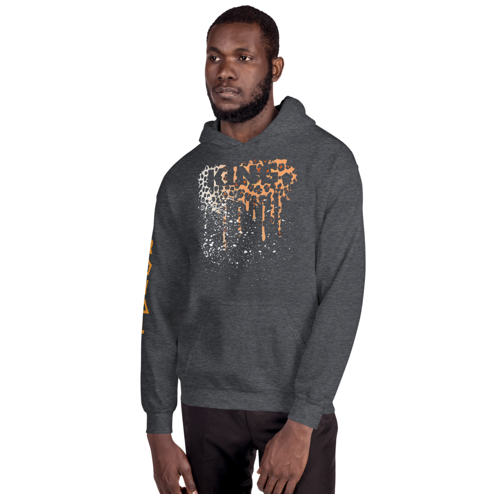 .R.O.Y.A.L. KING DRIP HOODIE HUMAN-IMAL LEOPARD SPORTS GREY