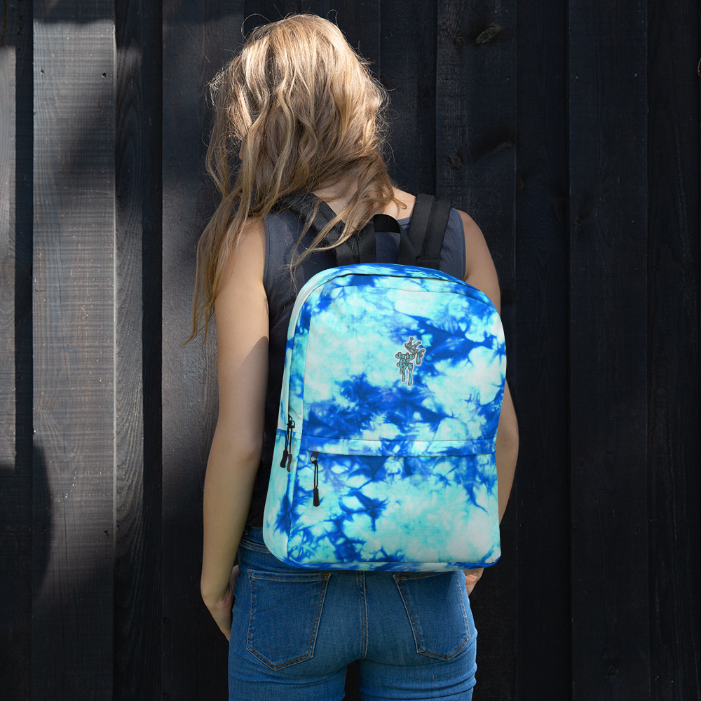 DRIP OR DYE | Cosmic Crush Ice Krackle Crystal Color Cloud Teal Water Tie Dye Lite Backpack
