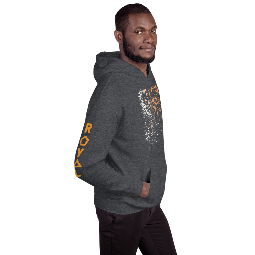 .R.O.Y.A.L. KING DRIP HOODIE HUMAN-IMAL LEOPARD SPORTS GREY