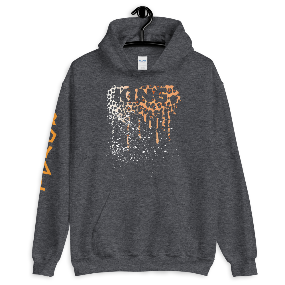 .R.O.Y.A.L. KING DRIP HOODIE HUMAN-IMAL LEOPARD SPORTS GREY