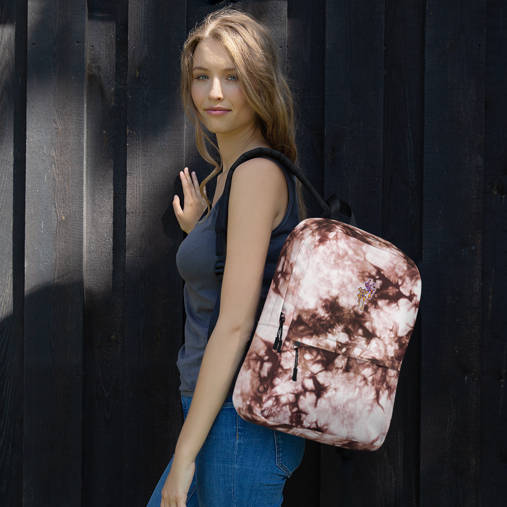 DRIP OR DYE | Cosmic Crush Ice Krackle Crystal Color Cloud Tie Dye Blk N Wh Monochromatic Ink Lite Backpack